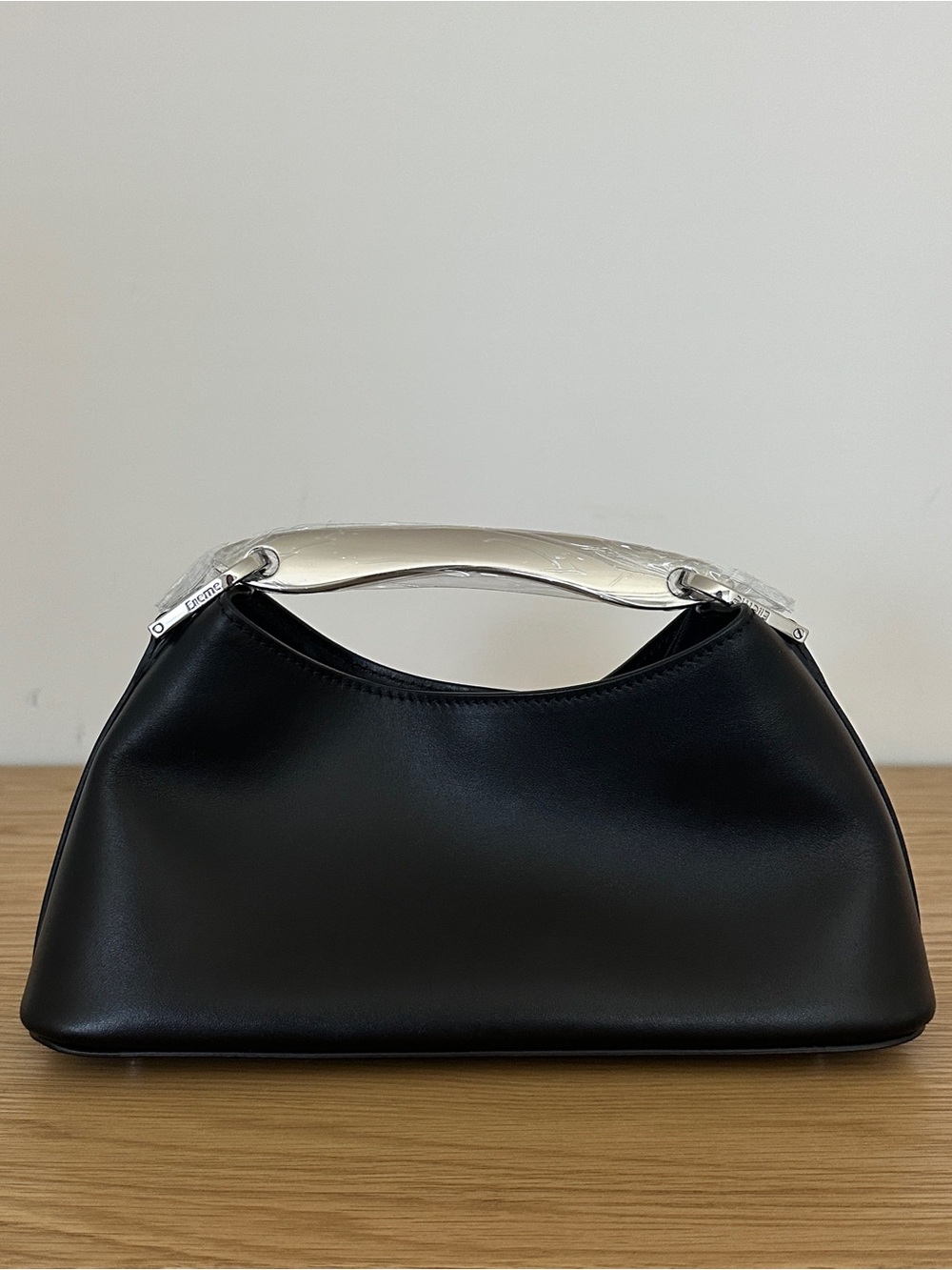 Elleme Mini Boomerang Leather Bag in black